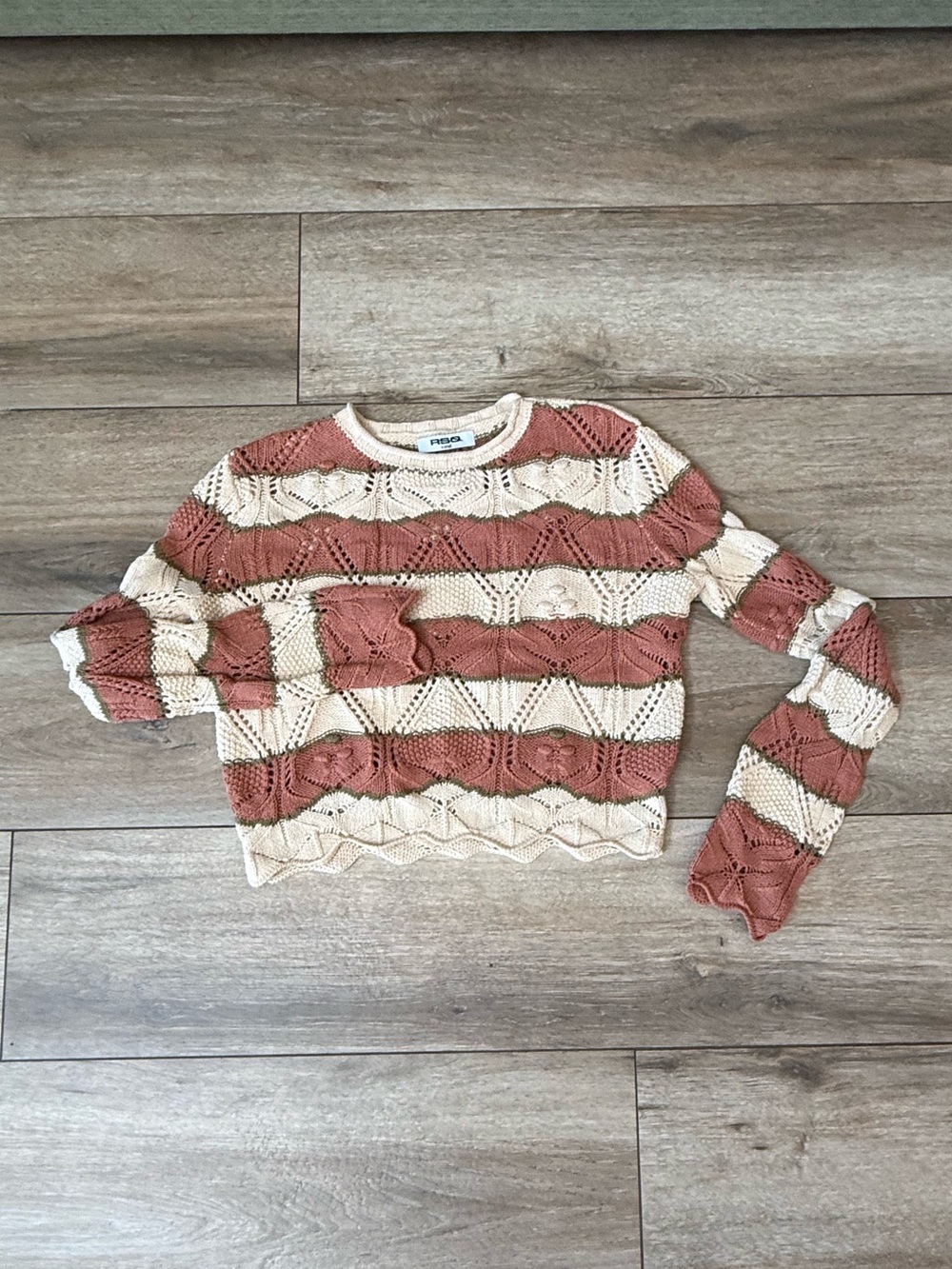 RSQ crochet knit striped sweater. Size x-small